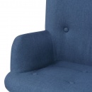 Fotel do salonu z podnóżkiem niebieski