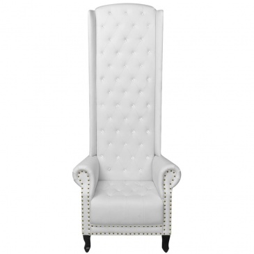 Fotel do salonu z wysokim oparciem biały