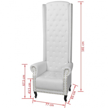 Fotel do salonu z wysokim oparciem biały