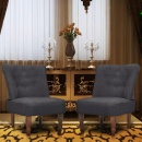 Fotele francuskie 2 szt materiałowe szare