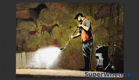 Fototapeta - Banksy - Cave Painting (300x210 cm)