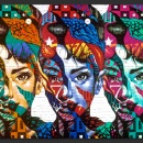 Fototapeta - Kolorowe twarze (300x210 cm)