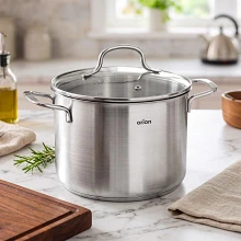 Garnek stalowy ze szklaną pokrywką ANETT 18 cm, 3,6 l
