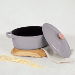 Garnek żeliwny owalny 4,65l z pokrywką 30cm Berlinger Haus Taupe BH-6541 Garnek żeliwny owalny 4,65l z pokrywką 30cm Berlinger Haus Taupe BH-6541