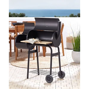 Grill węglowy z wędzarnią czarny satah