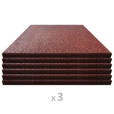 Gumowe płyty, 18 szt., 50 x 50 x 3 cm, czerwone