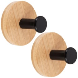 Haczyk wieszak samoprzylepny drewniany metalowy czarny 5 cm 2 szt.
