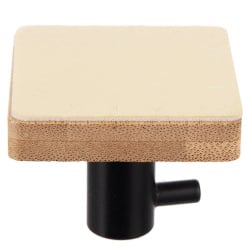 Haczyk wieszak samoprzylepny drewniany metalowy czarny 4,5x4,5 cm 2 szt.