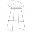 Krzesła barowe z siedziskami ze sztucznej skóry 2 szt białe stalowe