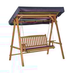 Huśtawka ogrodowa FIBBIALLA Drewno świerkowe Brązowy