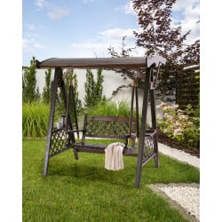 Huśtawka ogrodowa SENARICA Drewno świerkowe Ciemnobrązowy