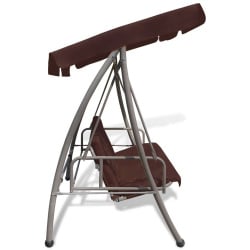 Huśtawka ogrodowa z baldachimem, kolor kawowy