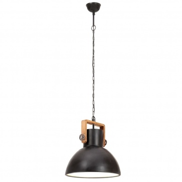 Industrialna lampa wisząca, 25 W, czarna, okrągła, 40 cm, E27