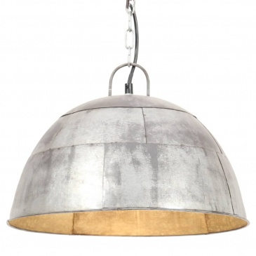Industrialna lampa wisząca, 25 W, srebrna, okrągła, 41 cm, E27