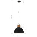 Industrialna lampa wisząca, czarna, okrągła, 51 cm, E27, mango