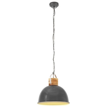 Industrialna lampa wisząca, szara, okrągła, 51 cm, E27, mango