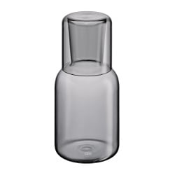 Karafka ze szklanką, szkło borokrzemowe, 0,75 l + 0,2 l, śred. 9,5 x 19,5 cm, szara Karafka ze szklanką, szkło borokrzemowe, 0,75 l + 0,2 l, śred. 9,5 x 19,5 cm, szara