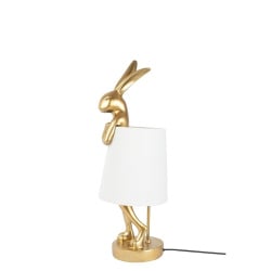 Kare lampa stołowa rabbit 50 cm złota / biała