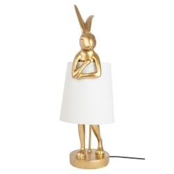 Kare lampa stołowa rabbit 88 cm biała / złota