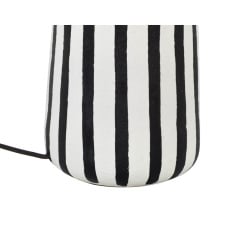 Kare lampa stołowa strisce 44 cm          biało-czarna