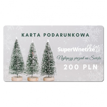 Karta podarunkowa świąteczna 200 PLN SuperWnetrze