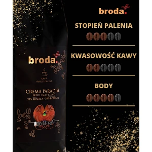 Kawa świeżo palona • CREMA PARADISE FRESH TASTY BLEND 70% Arabica / 30% Robusta • 1000g Kawa świeżo palona • CREMA PARADISE FRESH TASTY BLEND 70% Arabica / 30% Robusta • 1000g