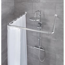 Kleine wolke uniwersalny drążek prysznicowy teleskopowy  chrom 25 mm narożny do wanny lub prysznica 