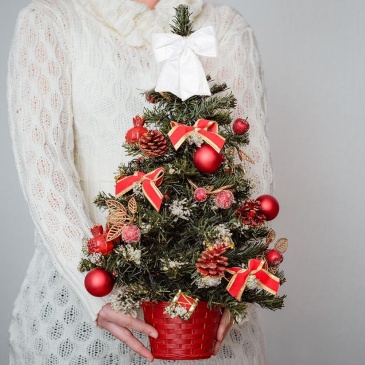 Kokarda dekoracyjna ozdobna biała welurowa na choinkę święta Boże Narodzenie 32x34 cm