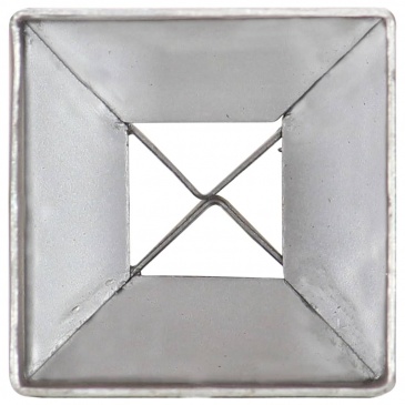 Kołki gruntowe, 2 szt., srebrne, 7x7x75 cm, stal galwanizowana