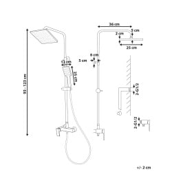 Kolumna prysznicowa z deszczownicą CATAGENA Srebrny