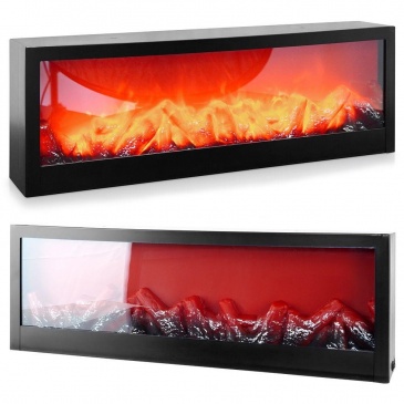 Kominek elektryczny led z timerem stojący wiszący czarny 60x20 cm