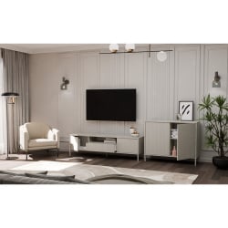 Komoda KAMARO 2D SLIM KASZMIR Lamele Front Ryflowany