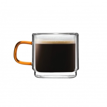 Komplet 2 szklanek z podwójną ścianką do espresso amber 80 ml 8579