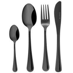 Komplet 24 szt. sztućców dla 6 osób  luce czarny 0558