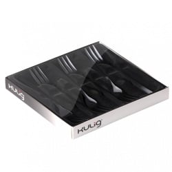 Komplet 6 widelczyków do ciasta piano black w pudełku 29606