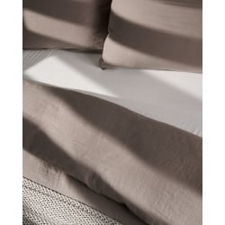 Komplet pościeli SUMNER Muślin bawełniany 200 x 200 cm Beżowoszary Komplet pościeli SUMNER Muślin bawełniany 200 x 200 cm Beżowoszary