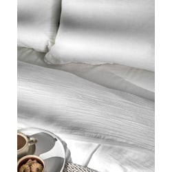 Komplet pościeli SUMNER Muślin bawełniany 220 x 240 cm Złamana biel Komplet pościeli SUMNER Muślin bawełniany 220 x 240 cm Złamana biel