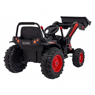 Koparka traktor na akumulator dla dzieci czerwony + ruchome ramię łyżka + pilot + wolny start + radi