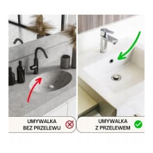 Korek klik-klak do umywalki z przelewem czarny