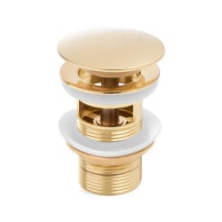 Korek umywalkowy klik-klak do umywalki z przelewem złoty