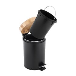 Kosz łazienkowy na śmieci 3l czarny mat śmietnik