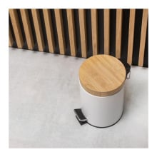 Kosz na śmieci do łazienki 3l biały bambus segregacja - yoka
