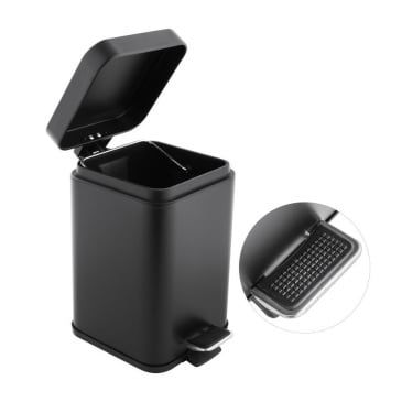 Kosz na śmieci 3L czarny kwadratowy