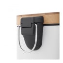 Kosz na śmieci do łazienki biura z pedałem bambus biały kwadratowy - yoka