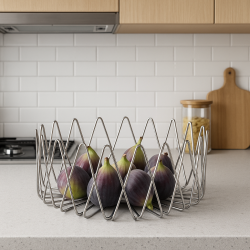 Koszyk na owoce 30,5x11,8cm Zack Bivio srebrny