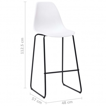 Krzesła barowe 2 szt. białe plastik