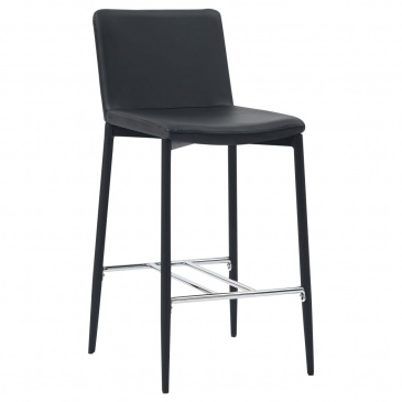 Krzesła barowe 2 szt. czarne sztuczna skóra