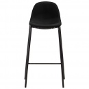 Krzesła barowe 2 szt. czarne tapicerowane tkaniną