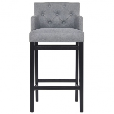 Krzesła barowe 2 szt. materiałowe 50x47x103 cm jasnoszare