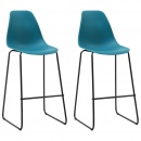 Krzesła barowe 2 szt. turkusowe plastik